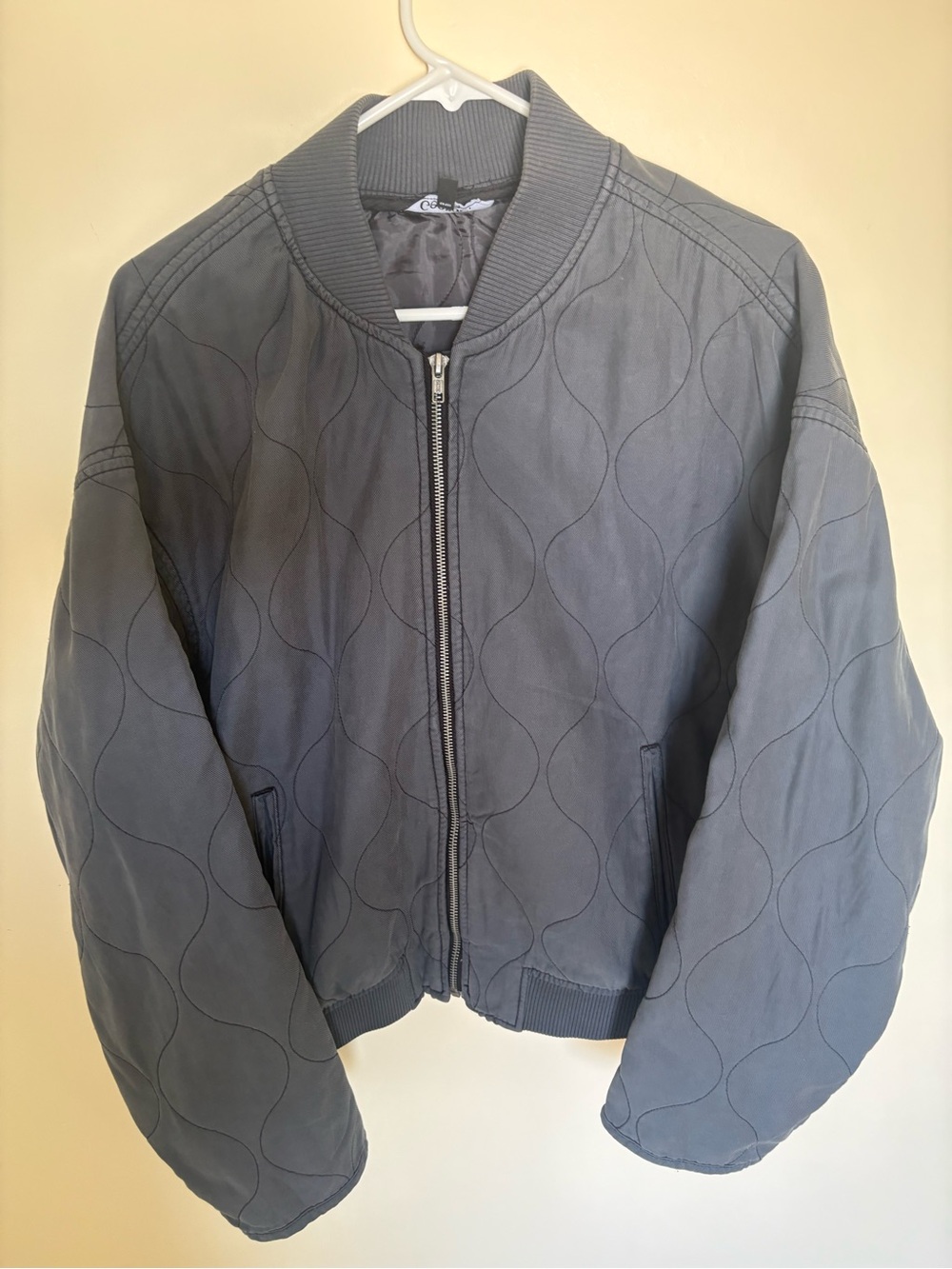 New without Tags Quilted Bomber Jacket in Charcoal Gray  Size XL